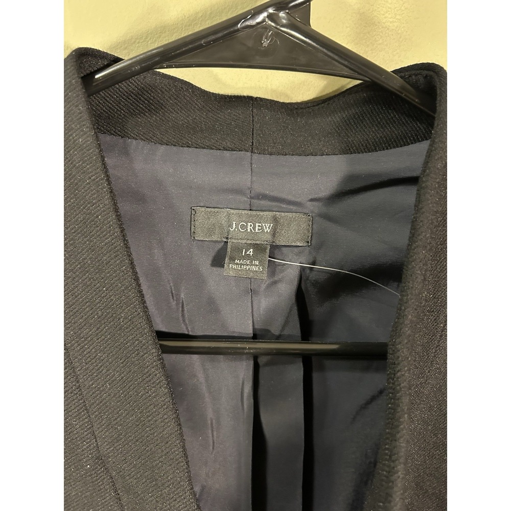 J.Crew 365 Going Out Blazer Womens Black Sz 14 Open Business Academia Office - Picture 3 of 12